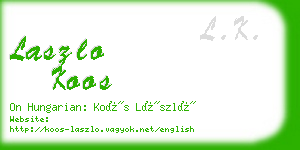 laszlo koos business card